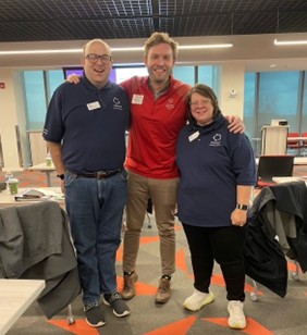 Sam Toby with Daniel and Lisa with Special Olympics
