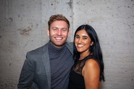 Sam Toby with his wife, Sanjeet