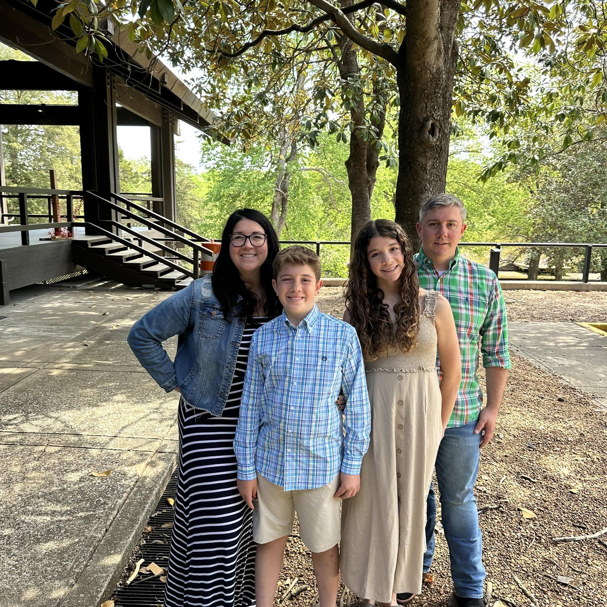 Jacob Puckett with his family outside