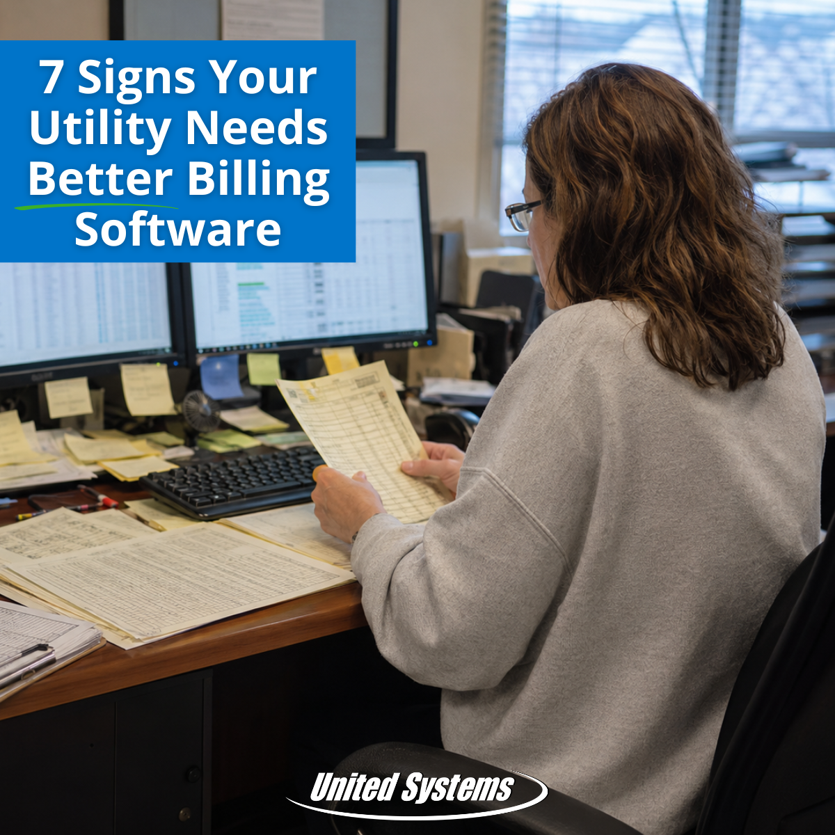 Utility billing employee reviews meter read sheets and spreadsheets during manual billing preparation